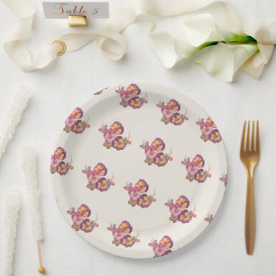Floral Paper Plates for Garden Parties & Weddings