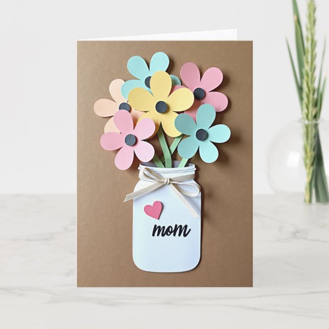 Floral Papercraft Mom Card (Front)