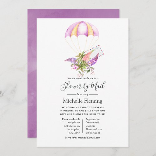 Floral Parachute Bridal or Baby Shower by Mail Invitation