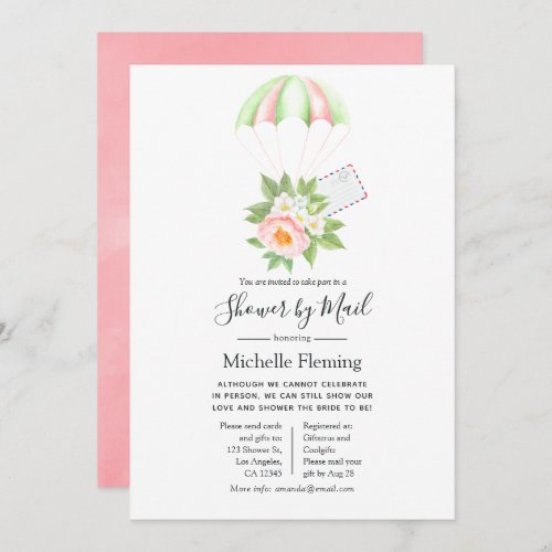 Floral Parachute Bridal or Baby Shower by Mail Invitation