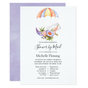 Floral Parachute Bridal or Baby Shower by Mail Invitation