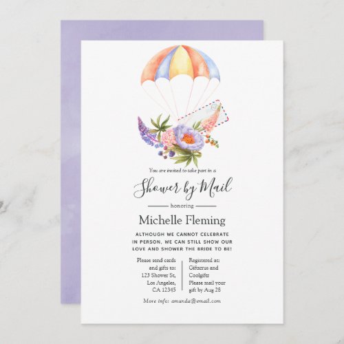 Floral Parachute Bridal or Baby Shower by Mail Invitation