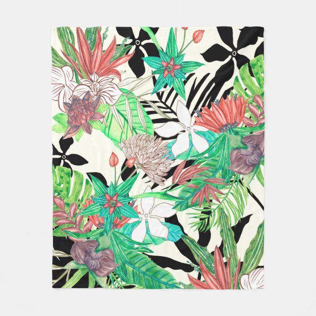 Floral Paradise II Fleece Blanket (Front)
