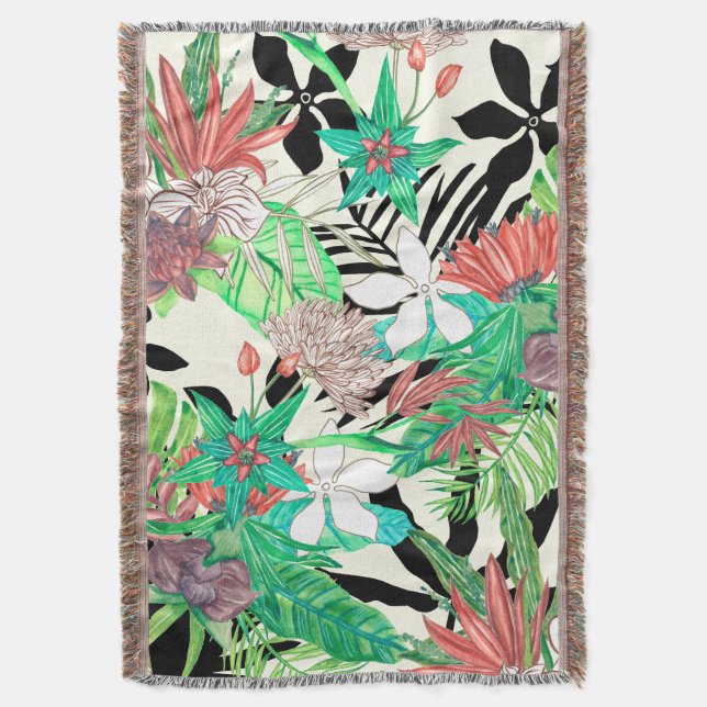 Floral Paradise II Throw Blanket (Front Vertical)
