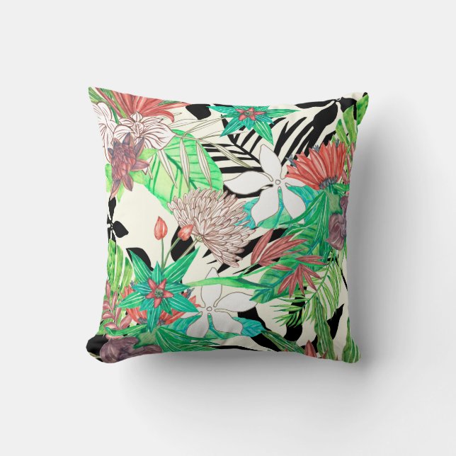 Floral Paradise II Throw Pillow (Front)