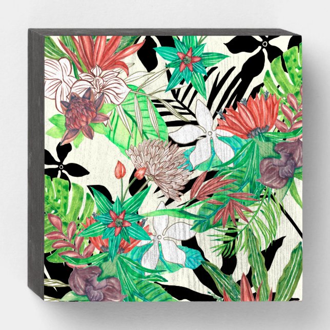 Floral Paradise II Wooden Box Sign (Front Horizontal)