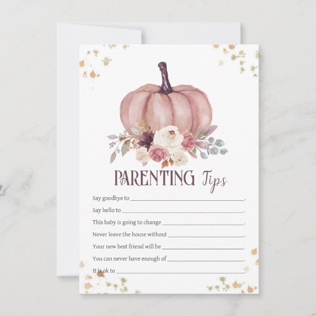 Floral Parenting Tips, Parents-to-be Advice Note Card (Front)