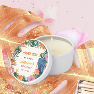 Floral Parrot Watercolor Jungle Baby Shower Mini Candle Favors