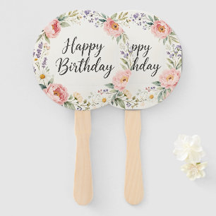 Floral Party Fans Set Garden Birthday Decor