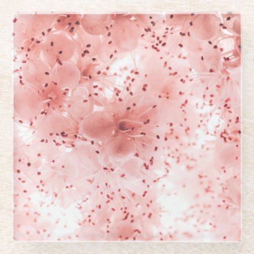 Floral Pastel Abstract Soft Banner Glass Coaster
