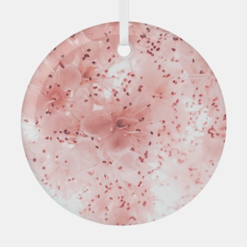 Floral Pastel Abstract Soft Banner Glass Ornament
