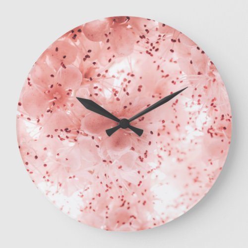 Floral Pastel Abstract Soft Banner Large Clock