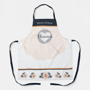 Floral Pastel Blush Peach Maid of Honor Apron