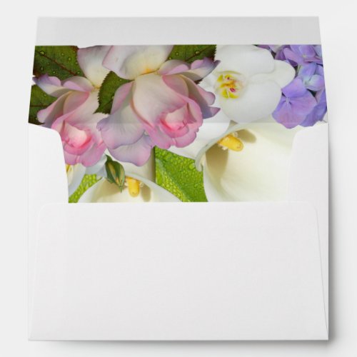 Floral Pastel Bouquet Spring Flowers Wedding Envelope