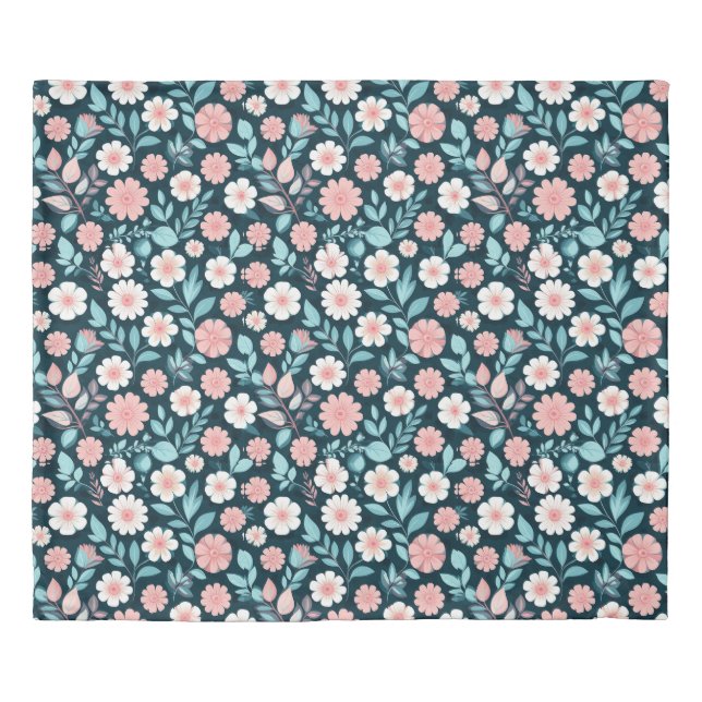 🌸 Floral Pastel Flowers Soft Elegant Cozy Bedroom Duvet Cover (Front)