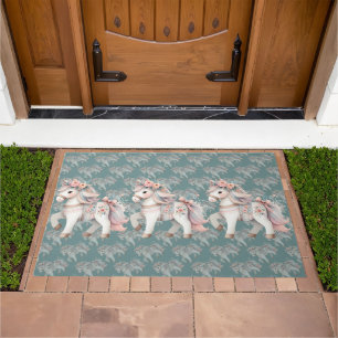 Floral Pastel Horse Fantasy Illustration Planner Doormat