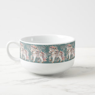 Floral Pastel Horse Fantasy Illustration Planner Soup Mug
