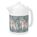 Floral Pastel Horse Fantasy Illustration Planner Teapot
