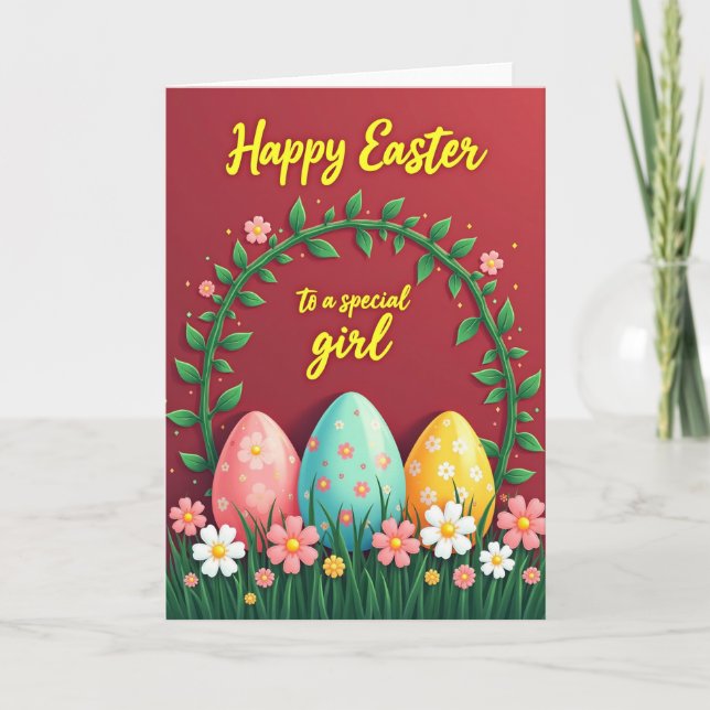 Floral Pastel Ovals Spring Card (Front)