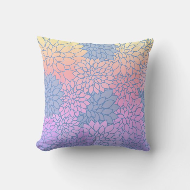 Floral Pastel Pattern Modern Home & Patio Throw Pillow (Front)