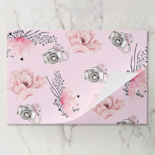 Floral Pastel Pink Camera Paper Pad