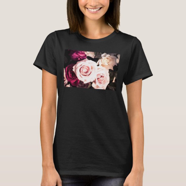  Floral Pastel Pink Rose Photography T-Shirt (Front)