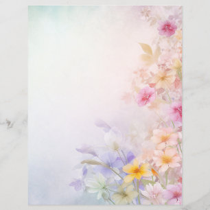 Floral Pastel Scrapbooking Paper