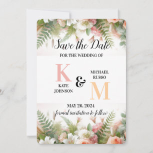 Floral Pastel Simple Save The Date