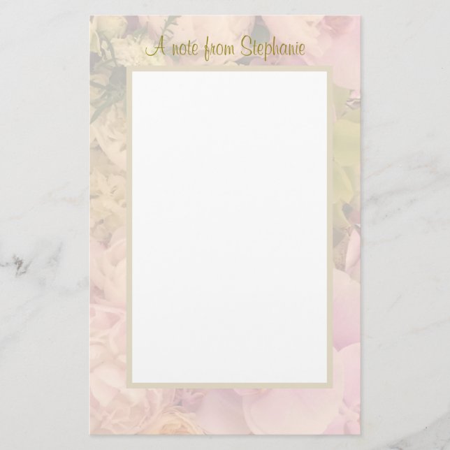 Floral Pastel with Name Writing Paper (Front)