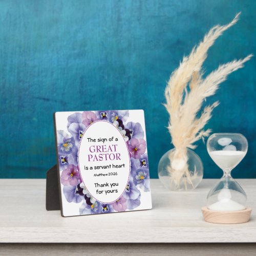 Floral Pastor Appreciation Plaque