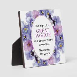 Floral Pastor Appreciation Plaque | Zazzle