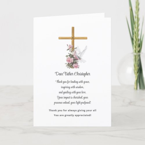 Floral Pastor Appreciation Thank You Card