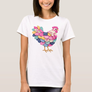 Floral Patchwork Chicken for Chicken Moms T-Shirt
