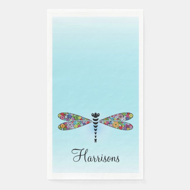 Floral Patchwork Damselfly Guest Towel Napkins