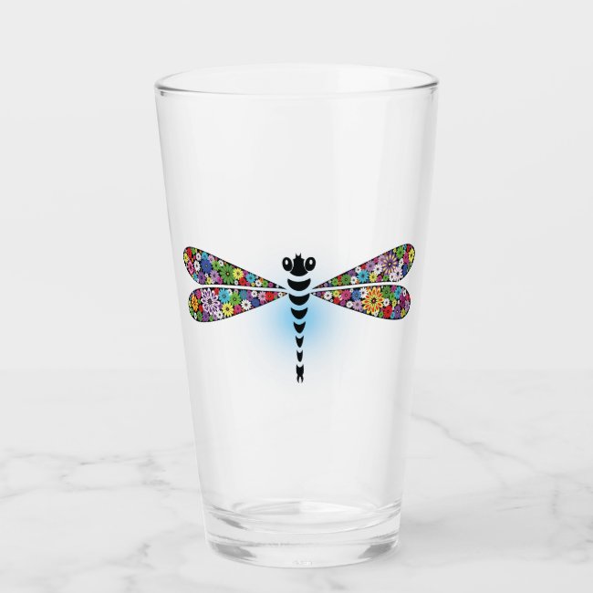 Floral Patchwork Dragonfly Damselfly Glass