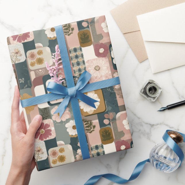 Floral Patchwork Pattern wrapping paper (Gifting)