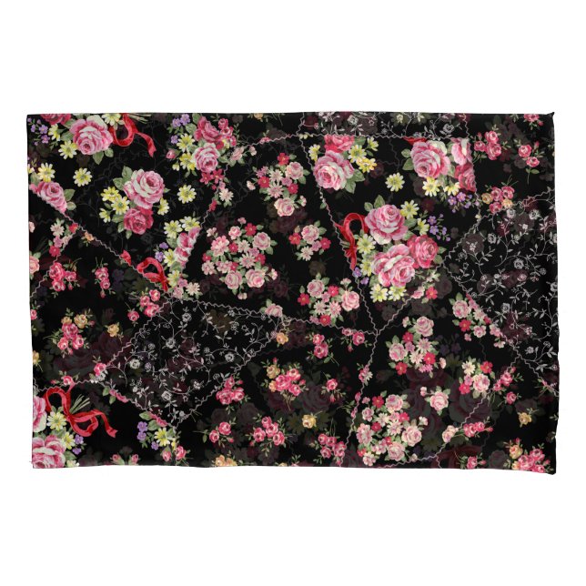 Floral Patchwork: Pretty Seamless Design. Pillow Case (Front)