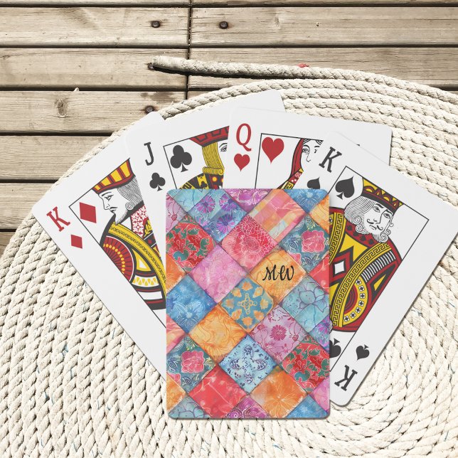 Floral Patchwork Print Playing Cards (Creator Uploaded)