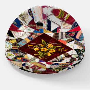 Floral Patchwork Quilt Embroidery  Paperweight