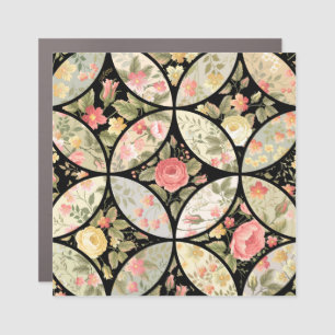 Floral Patchwork Vintage Seamless Pattern Car Magnet