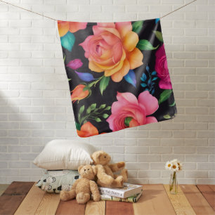 Floral Patern Rose Baby Blanket