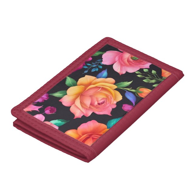 Floral Patern Rose Photo Wallet (Top)