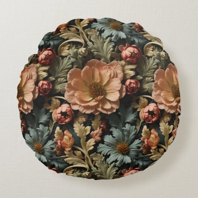 Floral Patern v4 | Round Pillow (Front)