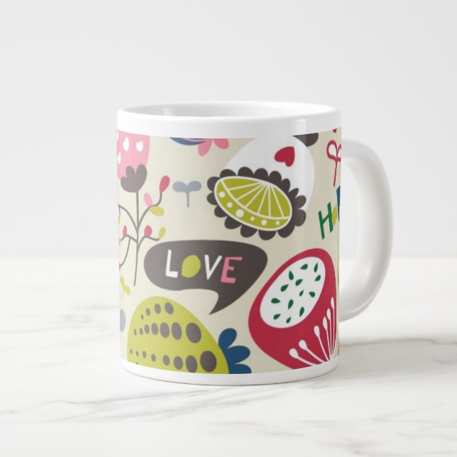 Floral Pattern 11 Giant Coffee Mug (Front Right)
