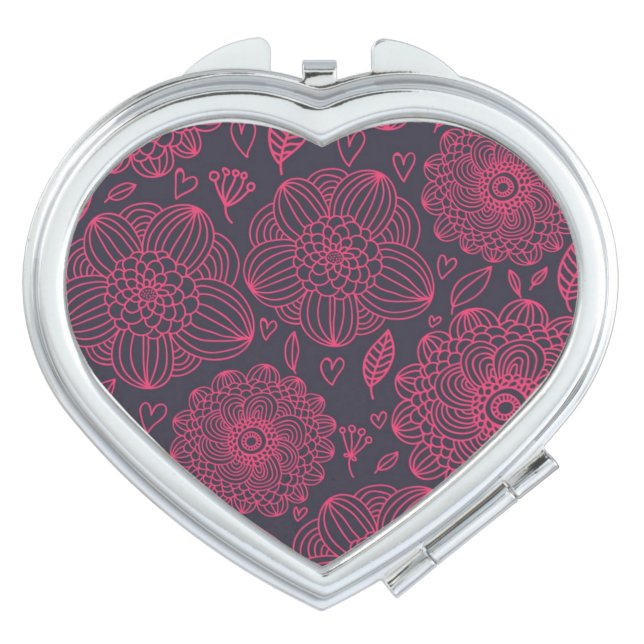 Floral Pattern 11 Makeup Mirror (Front)