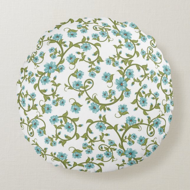 Floral Pattern 11 Round Pillow (Front)