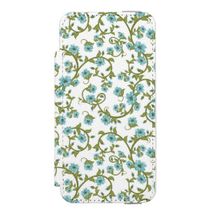 Floral Pattern 12 Wallet Case For iPhone SE/5/5s