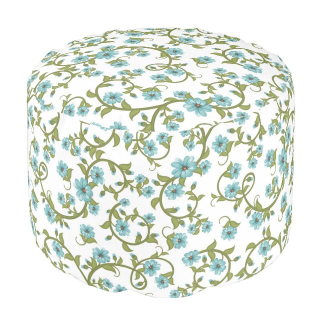 Floral Pattern 12 Pouf (Angled Front)