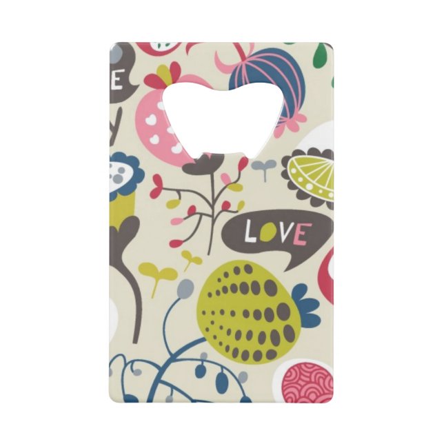 Floral Pattern 13 Credit Card Bottle Opener (Front)
