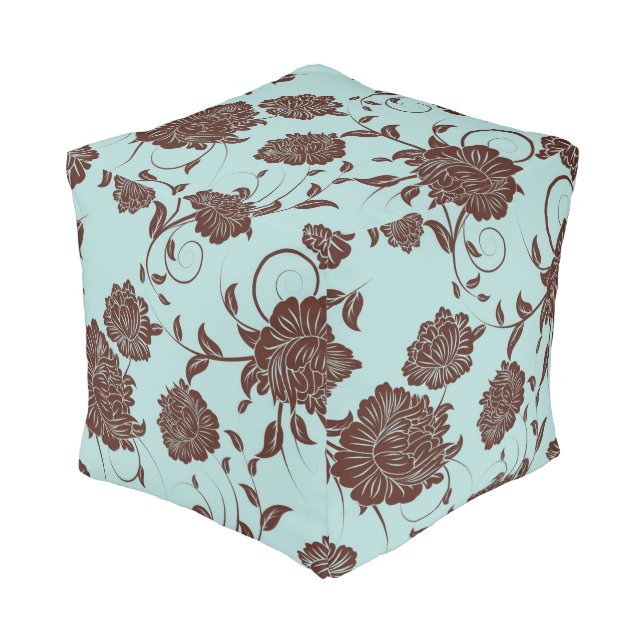 Floral Pattern 13 Pouf (Angled Front)